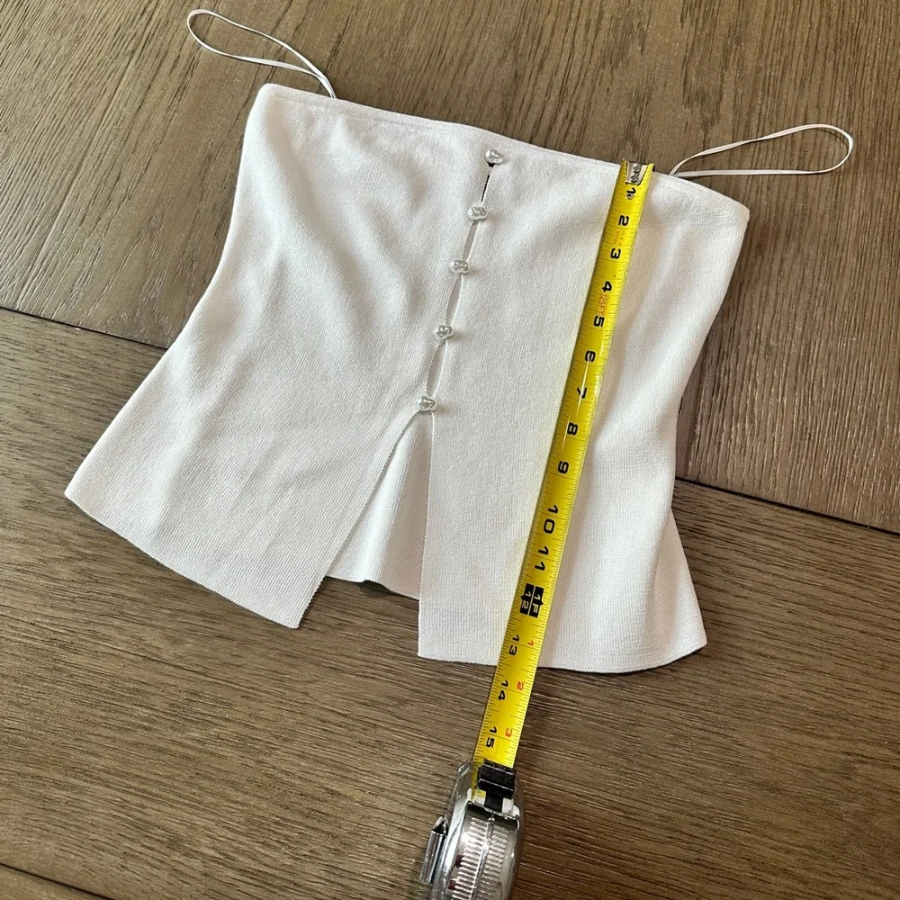 Wild Fable Knit Tube Top with Faux Pearls Size Small White - Picture 6 of 10